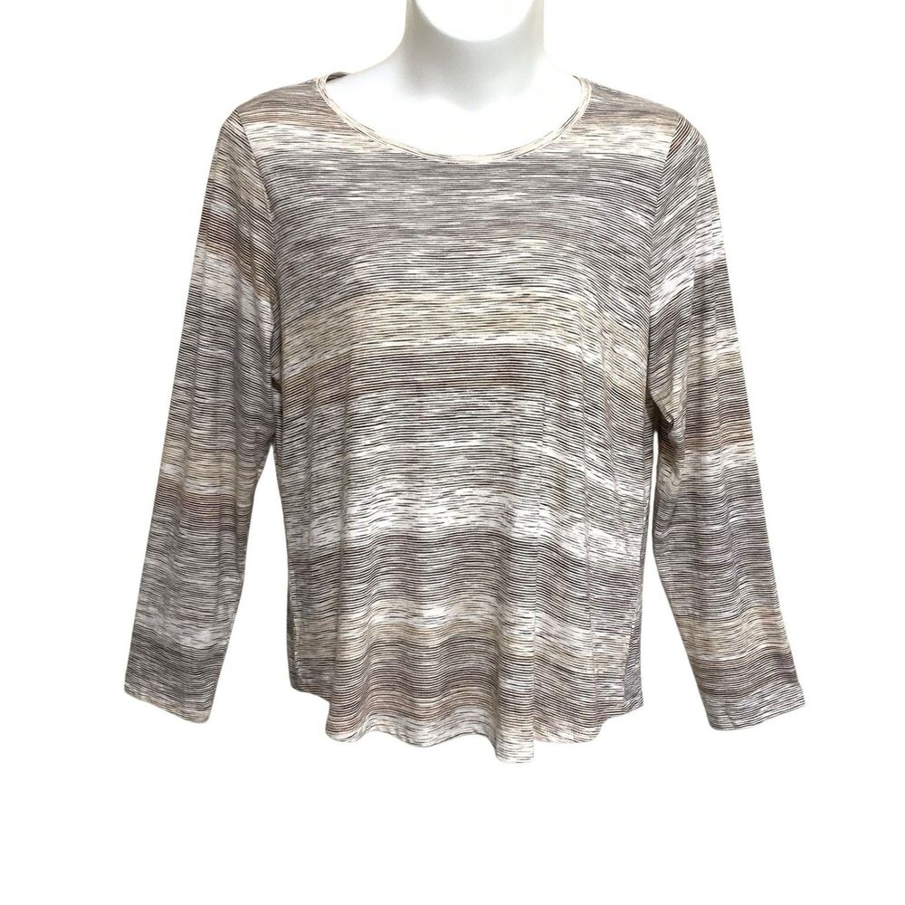 Sonoma The Everyday Tee Womens Size 2X Multicolor Long Sleeve Shirt Top Knit
